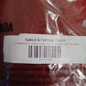 Naked & Famous Womens Forever Blue Stretch Selvedge Jeans High Skinny Size 31